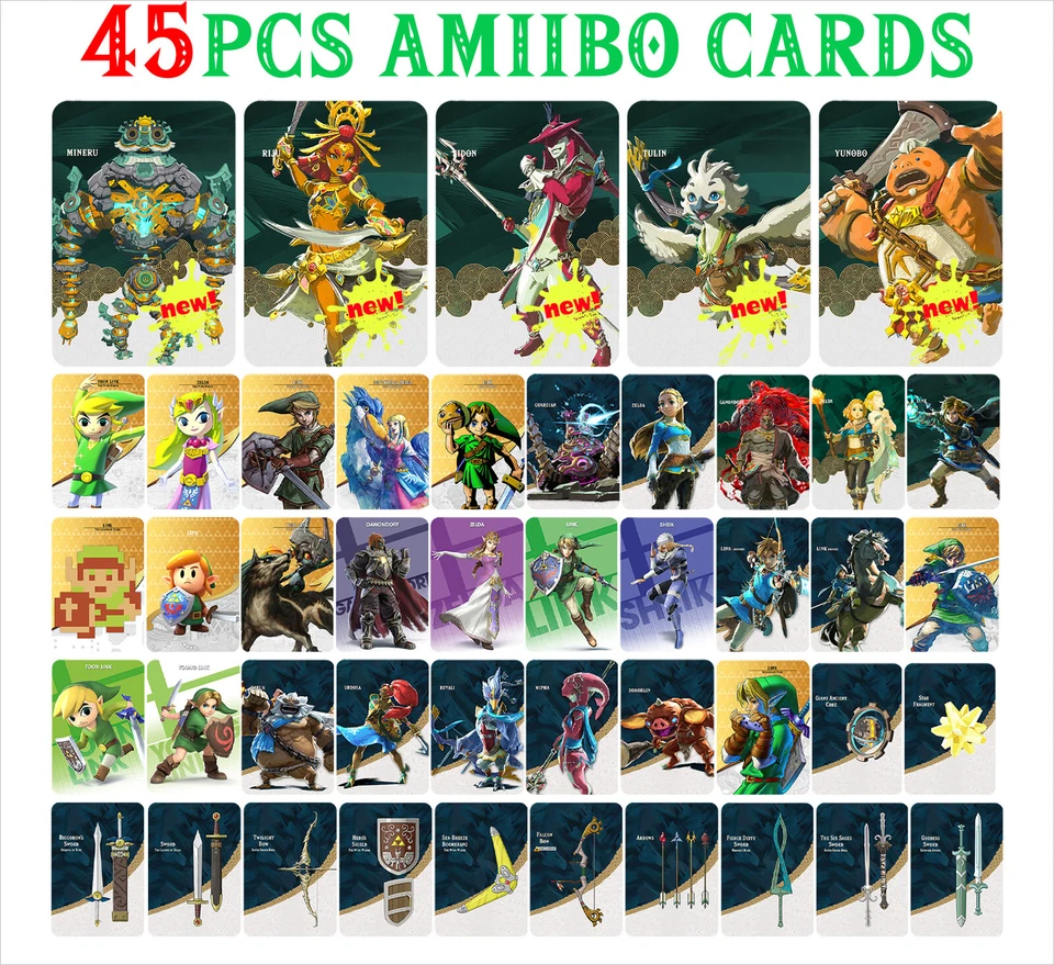 45-Piece Mini NFC Cards - BOTW & TOTK Zelda Series for Nintendo Switch & Wii U - Image 1 of 4