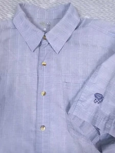Camisa Mountain Hard Wear Para Hombre Talla Grande Azul Manga Larga Abotonada - Imagen 1 de 9
