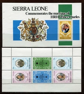 SIERRA LEONE 1981, ROYAL WEDDING, DIANA, CHARLES, Sc 513,515,517 in BKLT, MNH - Picture 1 of 2