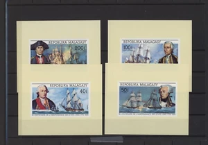S44337 Madagaskar MNH USA Bicentenial Admirals Ship S/S X 4 Ungezähnt Luxus - Picture 1 of 1