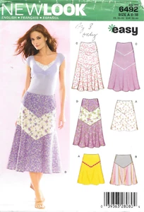 Faldas New Look patrón de costura 6492 Misses en cuatro estilos y variaciones talla: 8 - Imagen 1 de 2