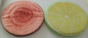Sommer-/Stuhl/Bank-Sitz-Kissen, rund, 2x, "Baumstamm + Kiwi"  ***TOP*** - Bild 1 von 1