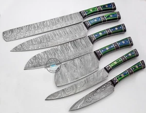 9.50" to 14.00" Custom Made Damascus Steel chef / kitchen Knife set  (2303) - Picture 1 of 2