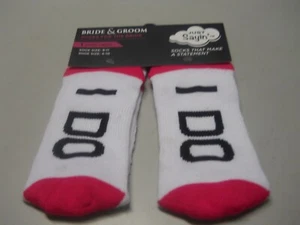 BRIDE & GROOM Socks For The Bride ''JUST SAYING'' I DO Crew Socks new - Picture 1 of 2