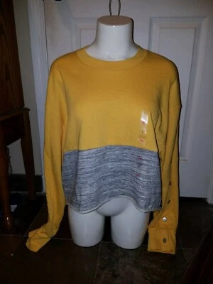 Nueva Sudadera ROSA de Victoria's Secret Amarillo Gris Bloque de Color Talla Grande L Foto 1 de 4
