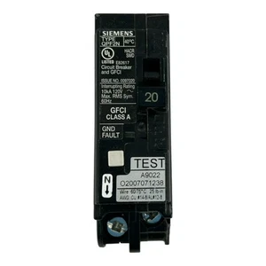 CHIPPED SIEMENS QF120AN 20A TYPE QPF2N PLUG-ON NEUTRAL GFCI - Picture 1 of 6