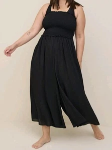 Torrid 6x Crepe Midi Smocked Coverup Jumpsuit - Picture 1 of 7