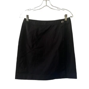 Ann Taylor Black Casual Wrap Skirt Woman Size 6 Above Knee - Bild 1 von 10