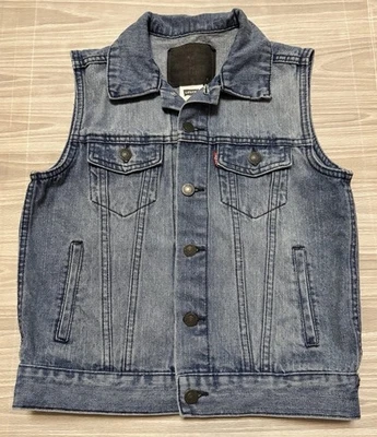 Levi's Denim Vest Boys S 8-10 years Sleeveless Trucker Jacket Back To School - Image 1 of 4