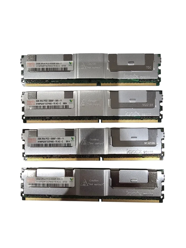 8 GB 4 x2GBHynix HYMP151F72CP4N3-Y5 Fully Buffered PC2-5300 2Rx4 TESTED - Image 1 of 1