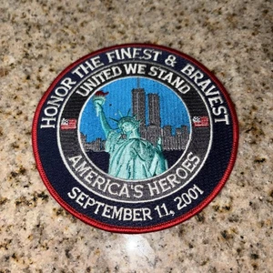 Parche Honor The Finest & Bravest FDNY NYPD 9/11 bordado 5" EE. UU. #3956 - Imagen 1 de 6