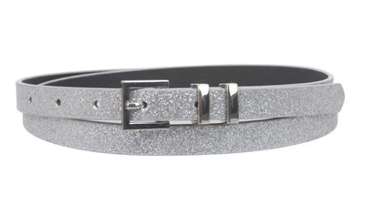 Ladies 5/8" Glitter Dress Skinny Belt - Image 1 of 4
