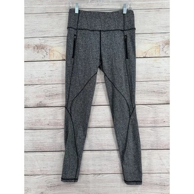 Lululemon Run It Out Tight Women's 8 Power Luxtreme Ripple Jacquard Black White - Image 1 of 4