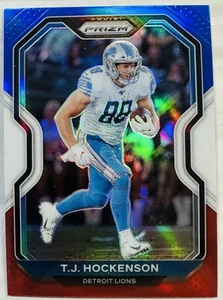 Panini Prizm #201 T.J. Hockenson 2020 rojo blanco y azul Prizm - ¡Bonita tarjeta! - Imagen 1 de 2