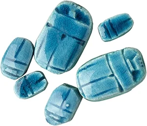 - Paket mit 6 blauen Skarabäen verschiedene Größen - hergestellt - Bild 1 von 12