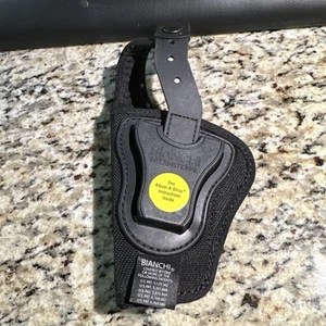 Bianchi Nylon Pistol Holster Snap Close Black Tactical Belt Gear Size 11 - Picture 1 of 4