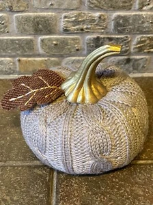 Suéter Gris Calabaza Tallo Dorado y Tela Hoja Otoño/Otoño - Imagen 1 de 5
