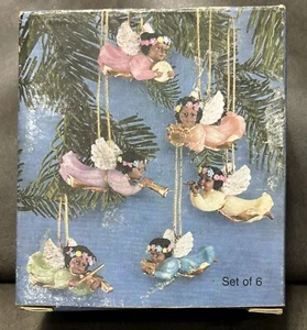 Giftco Set of 6 Little Angel Instrument Playing Poly Resin Christmas Ornaments ￼ - Picture 1 of 7