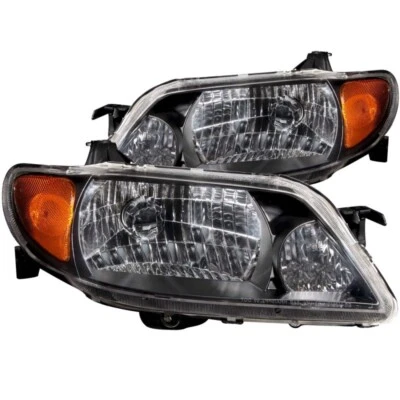 ANZO For 2001-2003 Mazda Protege Crystal Headlights Black - Image 1 of 4