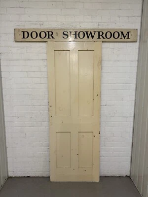 Porta interna de 4 painéis de pinho vitoriano antigo recuperado 1912 ou 1919 x 698 mm - Imagem 1 de 4