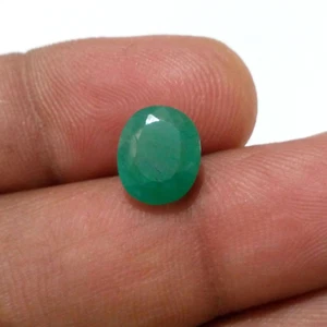 Piedra preciosa suelta única forma ovalada facetada esmeralda zambia 100 % natural de 2,80 quilates - Imagen 1 de 7