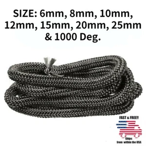 Fiberglass Wood Stove Rope Gasket Graphite High Temp Tape Fire Door Seal US - Picture 1 of 5
