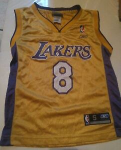 Youth Kobe Bryant Los Angeles Lakers NBA Jersey Reebok LA Gold Small S 8