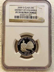 Duke Ellington 2009 S CLAD 25C District Of Columbia PF 70 Ultra Cameo - Picture 1 of 6