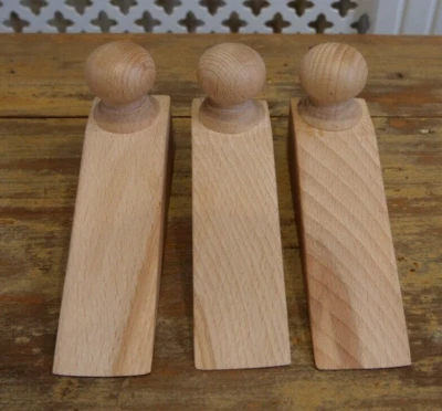 3 x Türstopper / Keile aufgearbeitet Strand gewachst / Knöpfe freistehend Handarbeit - Bild 1 von 4