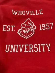 Glittery Christmas Grinch University Dog Tshirt Large - Picture 1 of 6