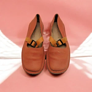 ZAPATOS VINTAGE KICKERS CUERO MARY JANE UE 37 UK 4 COLOR NARANJA MELOCOTÓN BLOQUES - Imagen 1 de 9