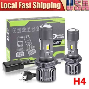 2X H4 9003 Mini Bi LED Projector Lens Hi-Low Beam Motor&Car Headlight Retrofit - Picture 1 of 13