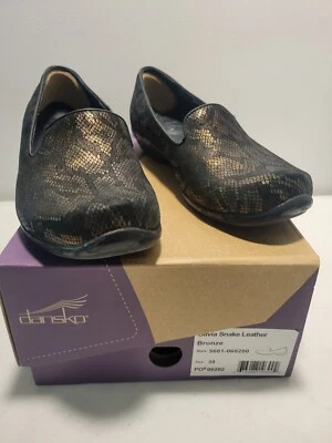 ZAPATOS DE VESTIR MOCASINES DE CUERO TEXTURIZADO BRONCE DANSKO OLIVIA PARA MUJER TALLA 8.5 9 EU 39 Foto 1 de 4