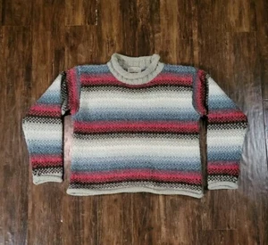 VTG 90s St Johns Bay Sweater Mens Medium Heather Colorful Red White Blue - Picture 1 of 5