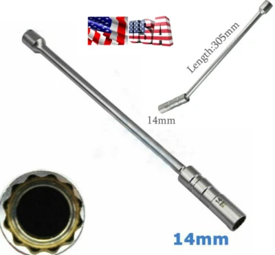 1X 14mm 3/8"Drive Thin Wall Joint Auto Car Spark Plug Sleeve Socket Removal Tool - Image 1 of 4