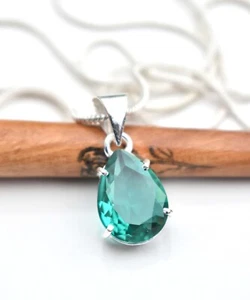 Tourmaline Handmade Gemstone 925 Sterling Silver Unique Beautiful Necklace-17-18 - Picture 1 of 5