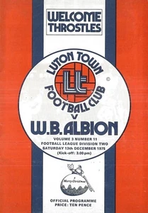 Football Programme LUTON TOWN v WEST BROMWICH ALBION Dec 1975 - Picture 1 of 1