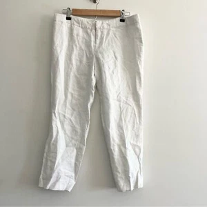 Banana Republic Factory 100 % Leinen Caprihose weiß sauber keine Flecken 8 zierlich - Bild 1 von 9