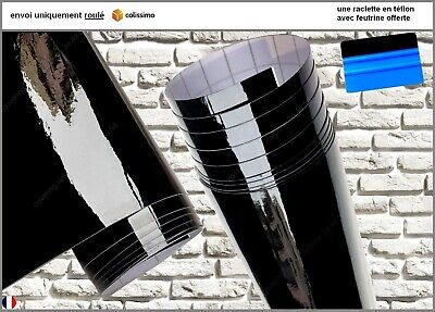 Film Vinyle Noir Brillant Thermoformable Sticker Adhésif Covering 152cm X 30cm • 18.72€