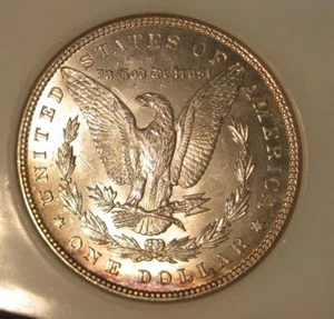 1898 Morgan Silver Dollar - Uncirculated, Cartwheel Luster, Colorful Toning 4485 - Picture 1 of 4