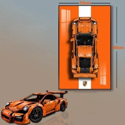 31.5" Metal Display wall mount for LEGO 42056 Porsche 911 GT3 RS (Style B) - Image 1 of 4