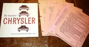 1954 54 Chrysler Bulletins & Brochure Crown Imperial Windsor New Yorker Deluxe - Picture 1 of 5