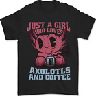 Herren-T-Shirt Girl Who Loves Axolotls & Coffee 100 % Baumwolle