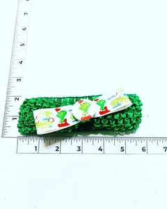 Handgefertigte Haarschleifen - Urlaub - Weihnachten - Grinch - elastisches Stirnband #1 - Bild 1 von 1