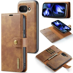 DG.MING Cuero de Vaca Desmontable 2 en 1 Cartera Teléfono Estuche para Google Pixel 9a - Imagen 1 de 37