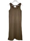 MHL Margaret Howell Tank Dress Brown XS UK8 100% Organic Cotton Jersey Midi