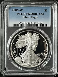 2006-W $1 Deep Cameo Silver Eagle Dollar PCGS PR68DCAM 83591752 - Picture 1 of 2