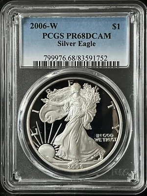 2006-W $1 Deep Cameo Silver Eagle Dollar PCGS PR68DCAM  83591752 - Image 1 of 2