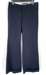 NEW Y2K Gap womens size 4 cotton blend low Rise Striped Wide Leg navy Dress Pant - Picture 1 of 13