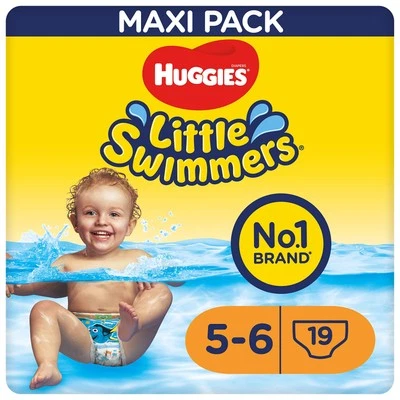 KIMBERLY CLARK Huggies Little Swimmers Schwimmwindeln Größe 5-6, 19 Stück, Wasserfest, Blau NEU